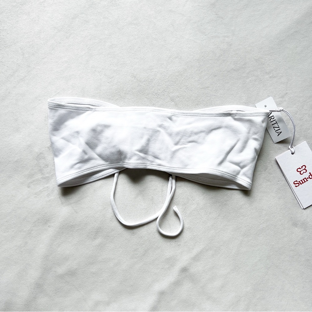 Aritzia Sun-deh White Tie-Front Crop Top - XS - Picture 2 of 3